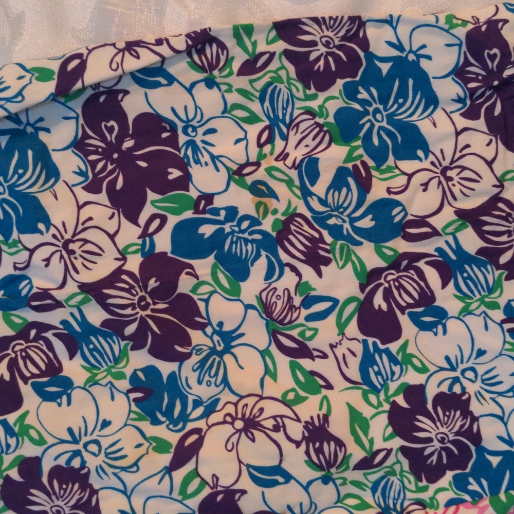 high waist floral print pants, Lilly Pulitzer, two tone trousers - Picture 5 of 7